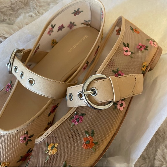 NEW Anthropologie Reformation Floral Embroidered Bethany Mesh Ballet Flats 7 US - Picture 10 of 12